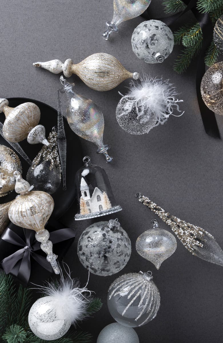 Balsam Hill Set of 25 Winter White Glass Ornaments, Alternate, color,