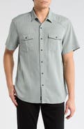Lucky Brand Herringbone Short Sleeve Western Shirt