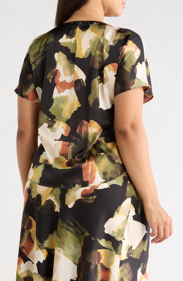 Anne Klein Floral Print Top, Alternate, color, Bay Leaf Multi