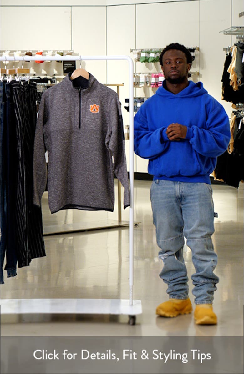 Men's Antigua Charcoal Auburn Tigers Fortune Half-Zip Sweatshirt, sales video thumbnail