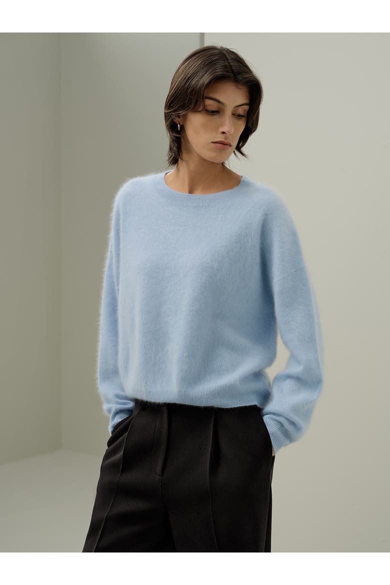 Women's Relaxed Drop-Shoulder Cashmere Sweater, Alternate, color, Illusion Blue