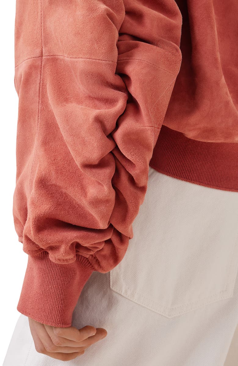 AllSaints Dana Suede Bomber Jacket, Alternate, color, 