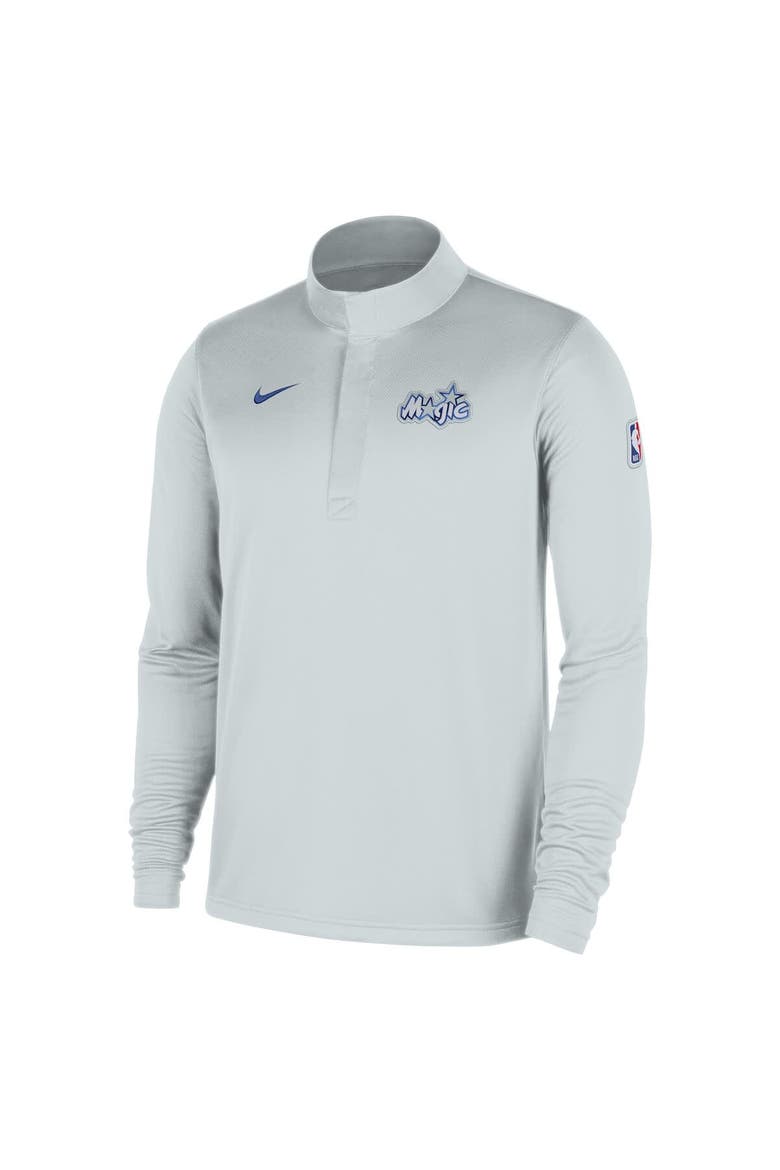 Men's Nike  Silver Orlando Magic 2025/26 City Edition Remix Authentic Coaches Dri-FIT Half-Zip Top, Alternate, color, Silver