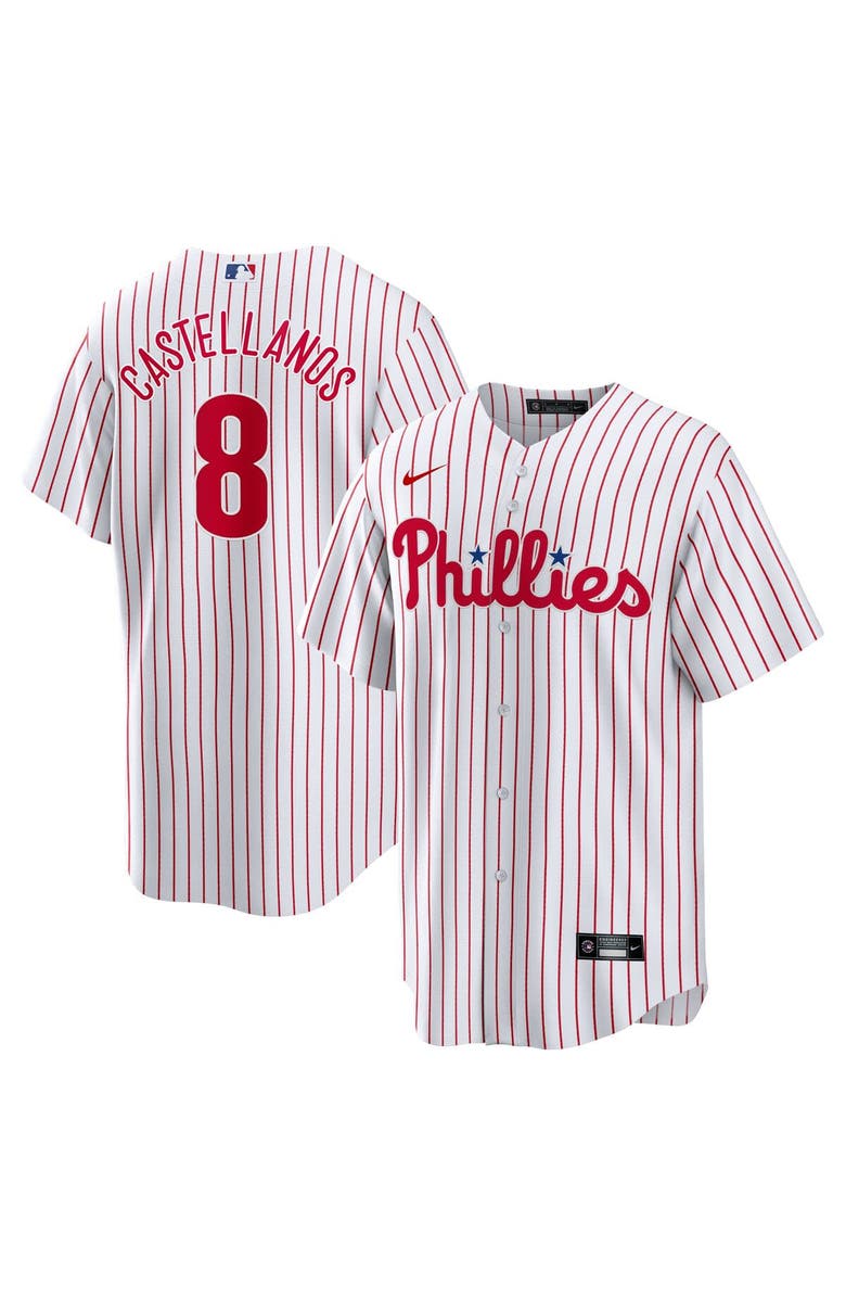Nike Men's Nike Nick Castellanos White Philadelphia Phillies Replica Player Jersey, Alternate, color, 