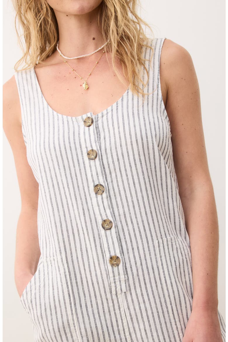 Sydney Stripe Romper, Alternate, color, CREAM/NAVY STRIPE