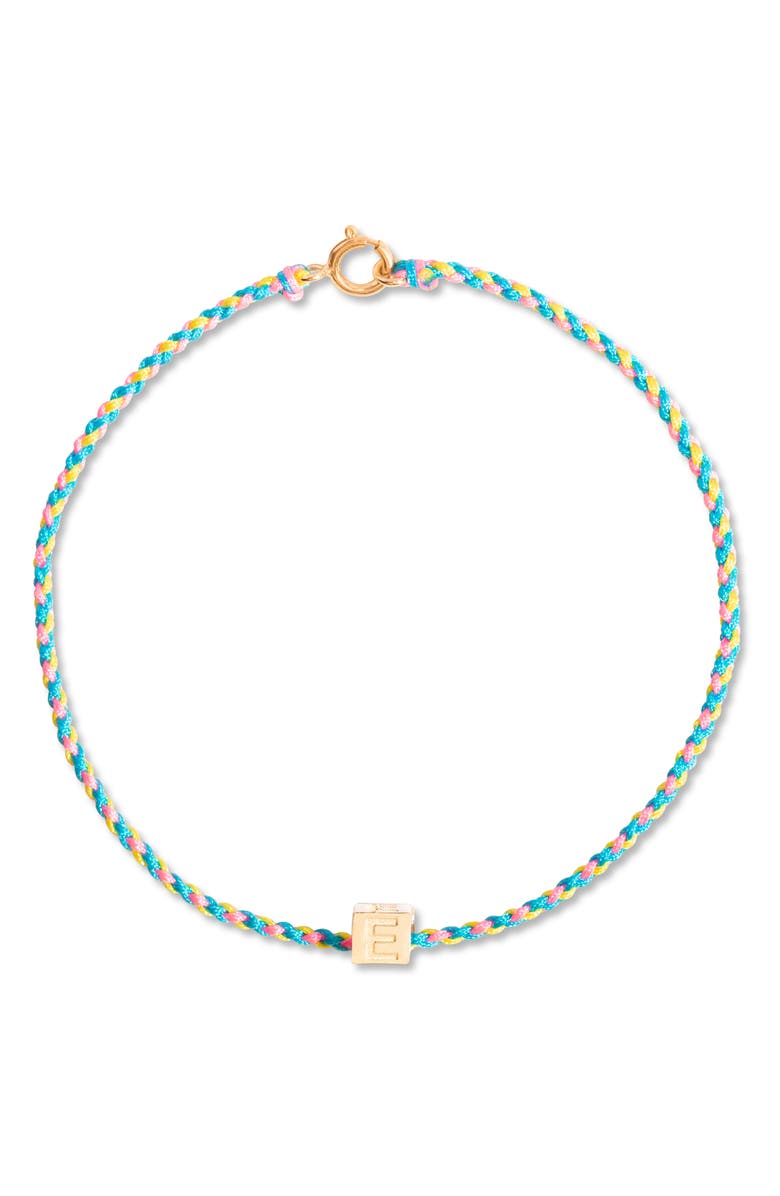 STONE AND STRAND Mini Block Initial Friendship Bracelet, Main, color,
