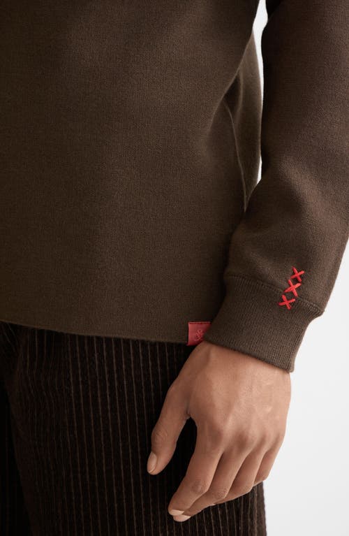 Scotch & Soda Double Face Wool & Cotton Sweater In Brown