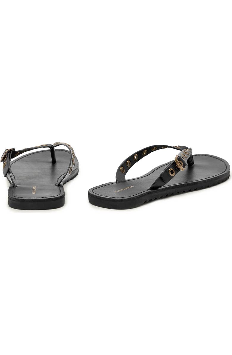 AllSaints Sydney Eyelet Flip Flop, Alternate, color, Black