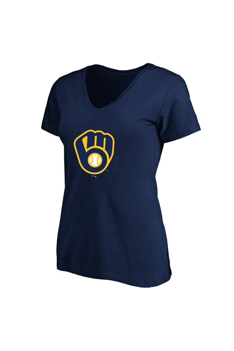 Women's Fanatics Jacob Misiorowski Navy Milwaukee Brewers Plus Size Name & Number V-Neck T-Shirt, Alternate, color, Navy