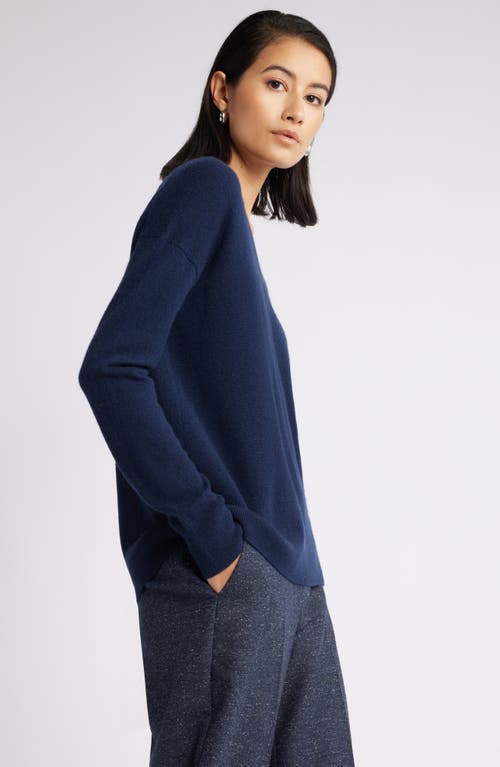 Nordstrom V-neck Cashmere Sweater In Navy Night