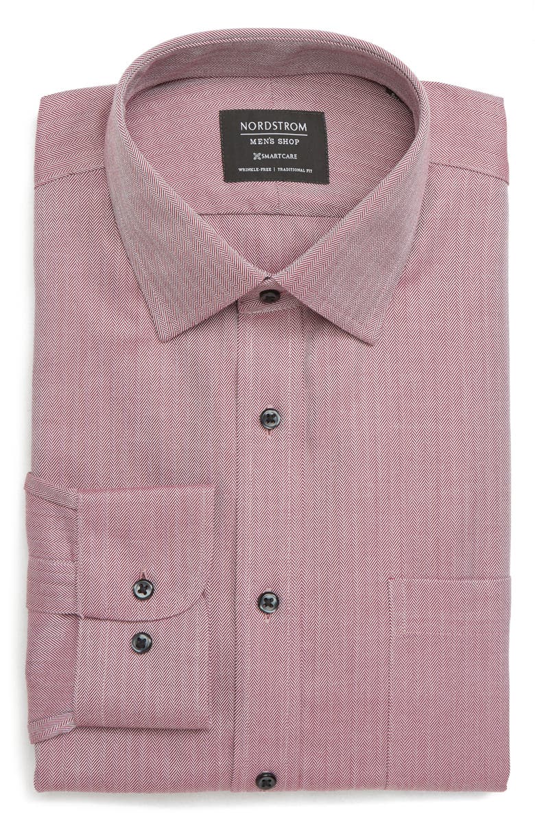 Nordstrom Smartcare<sup>™</sup> Traditional Fit Herringbone Dress Shirt, Alternate, color, 