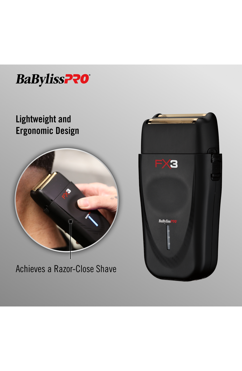 BaBylissPRO FX3 Professional High-Speed Foil Shaver, Alternate, color, Black