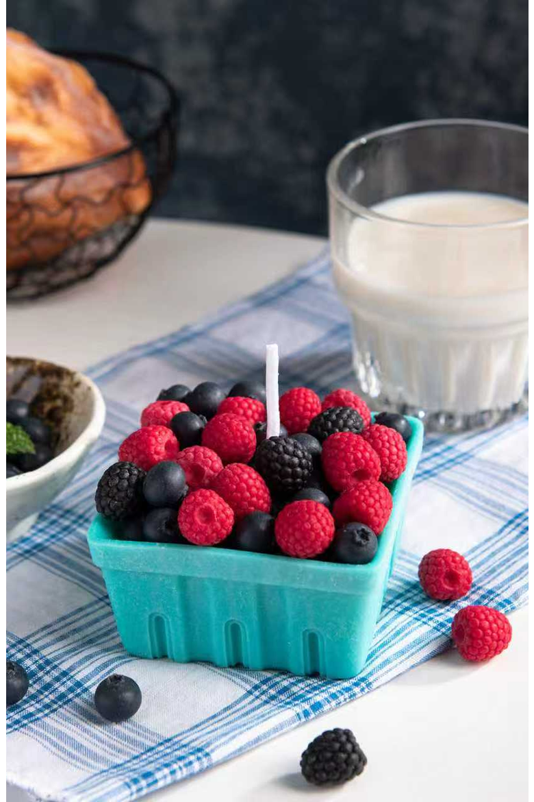 Mixed Berry Basket Candle, Alternate, color, Tiffany Blue Basket