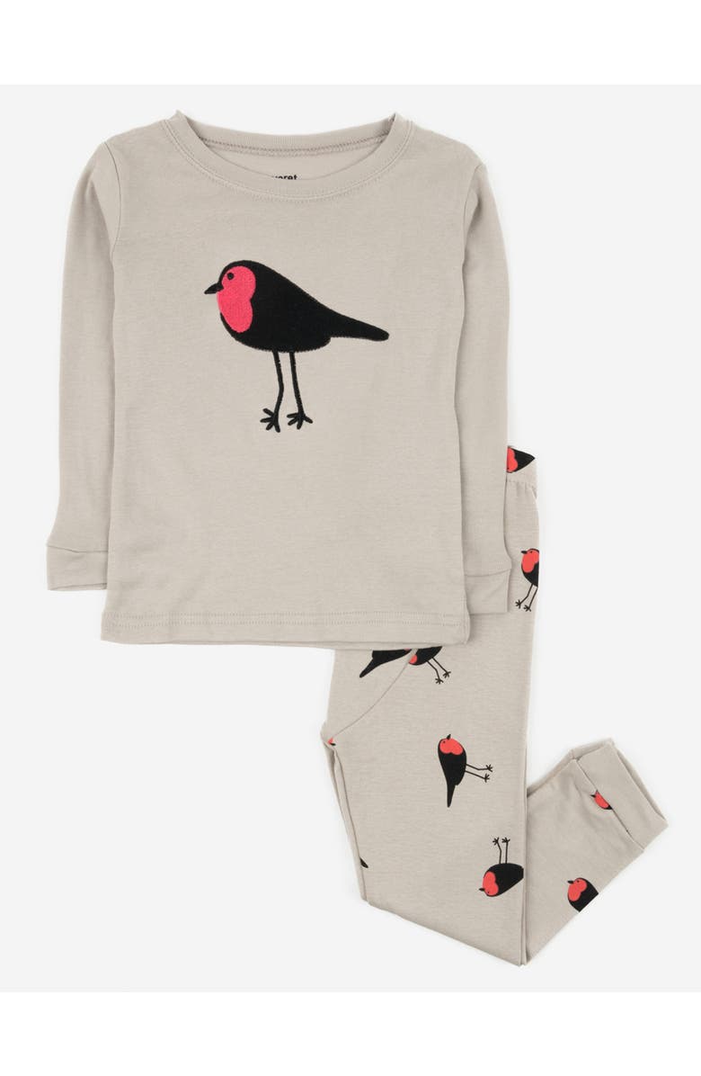 Leveret Kids Two-Piece Cotton Printed Matching Family Pajamas, Animal Friends, Main, color, Birds