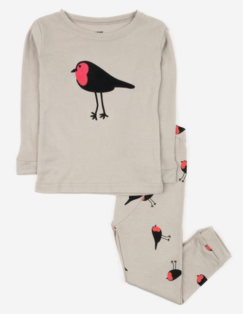 Leveret Kids'  Two-piece Cotton Printed Matching Family Pajamas, Animal Friends In Neutral