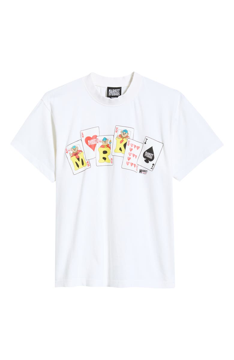 MARKET Royal Flush Cotton Graphic T-Shirt, Alternate, color, White