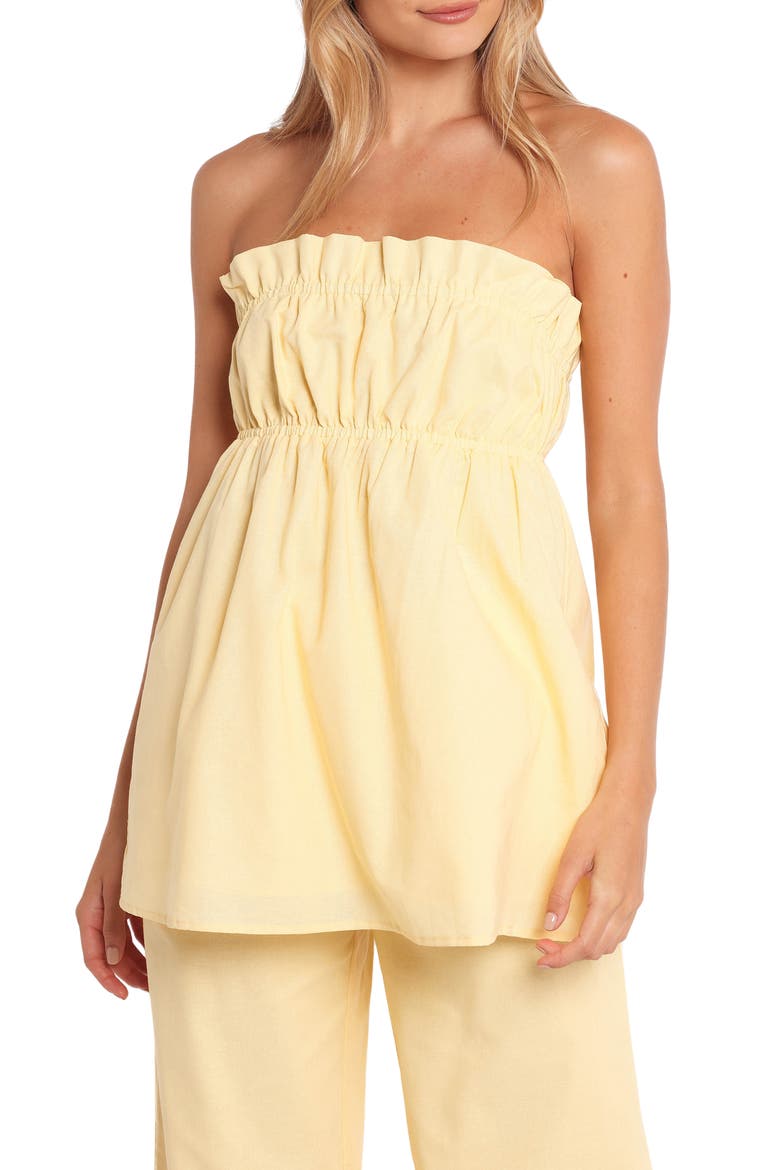 Ember Strapless Tunic Top, Main, color, BUTTER YELLOW