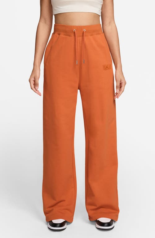 Jordan Flight Fleece French Terry Open Hem Pants In Orange