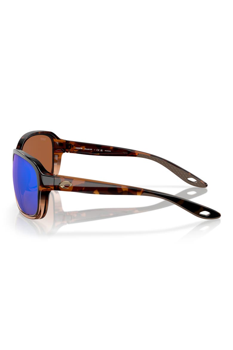 Seadrift 60mm Polarized Square Sunglasses, Alternate, color, GREEN TORT