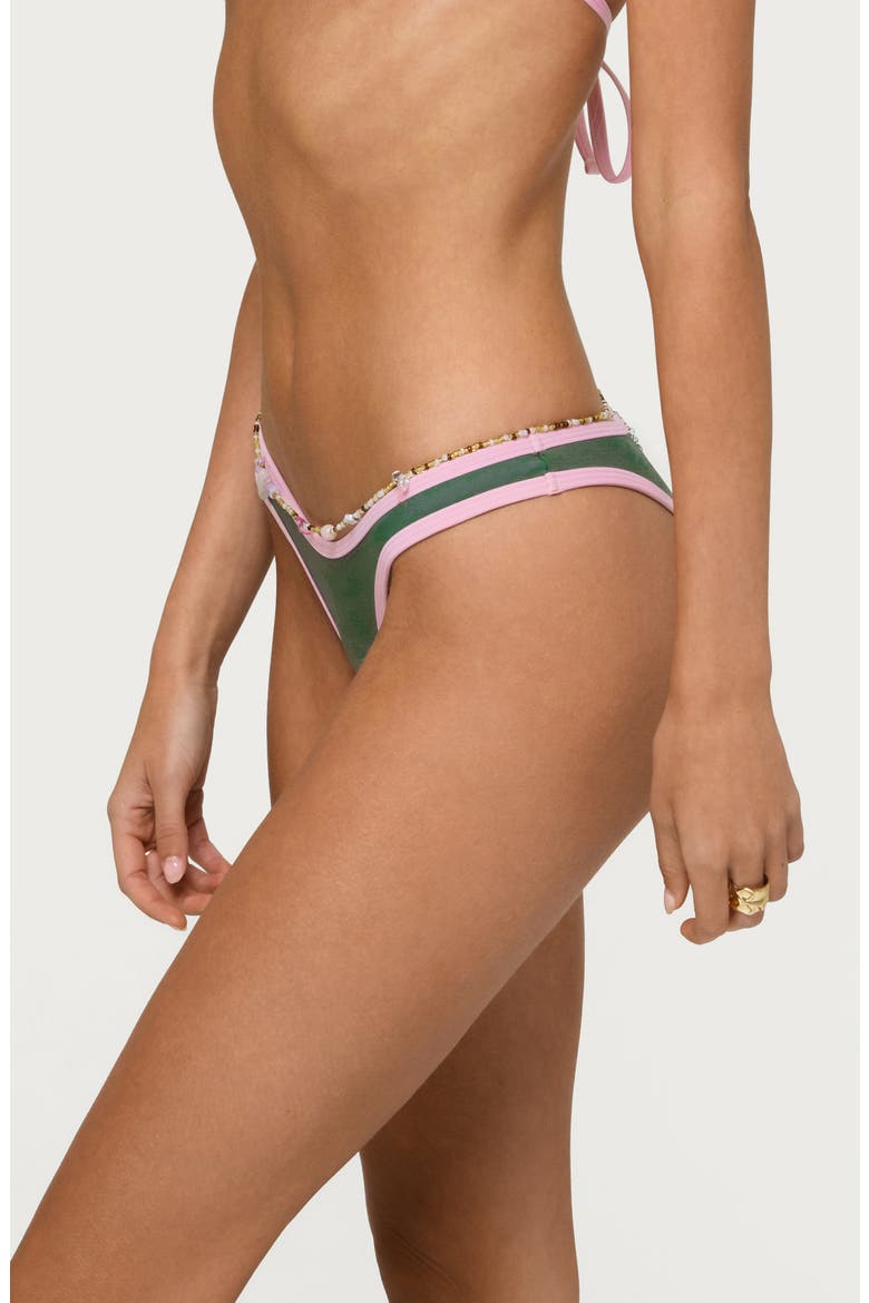 Dina Contrast Bikini Bottoms, Alternate, color, OLIVE