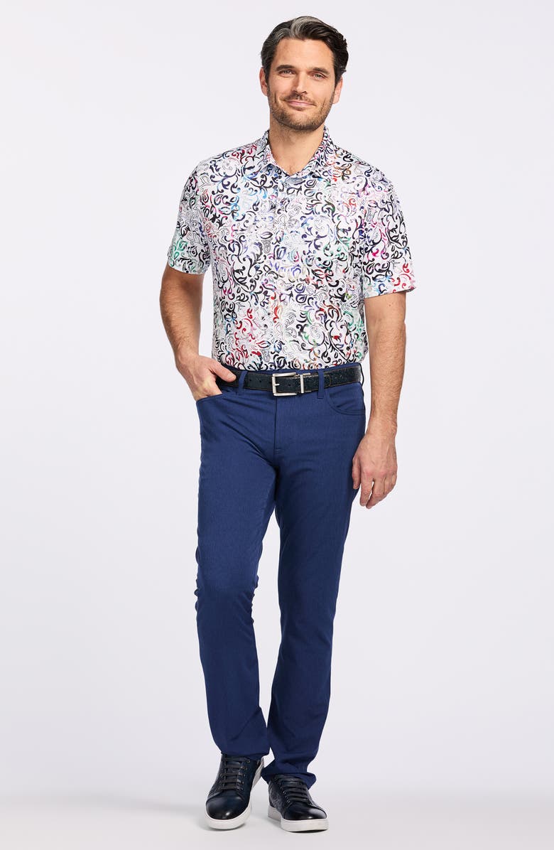 Robert Graham Craig Knit Polo, Alternate, color, White