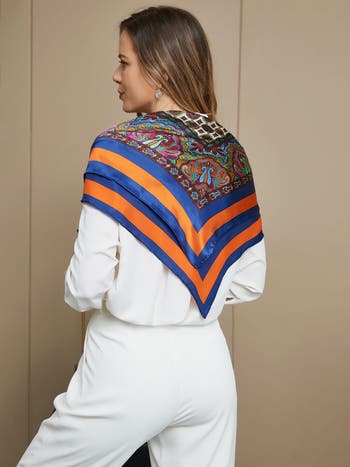 Pure Silk Bohemian Square Scarf