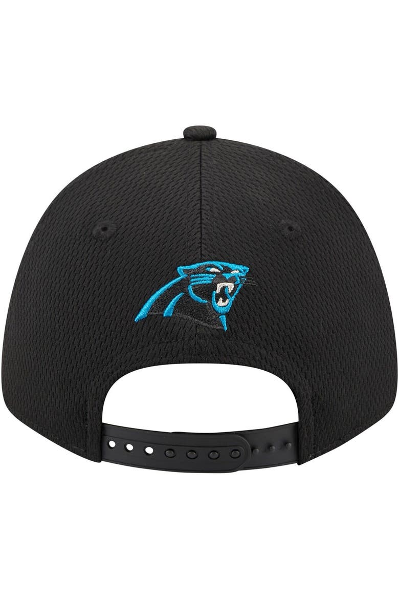 Men's New Era Black Carolina Panthers Top Visor 9FORTY Adjustable Hat, Alternate, color, Black
