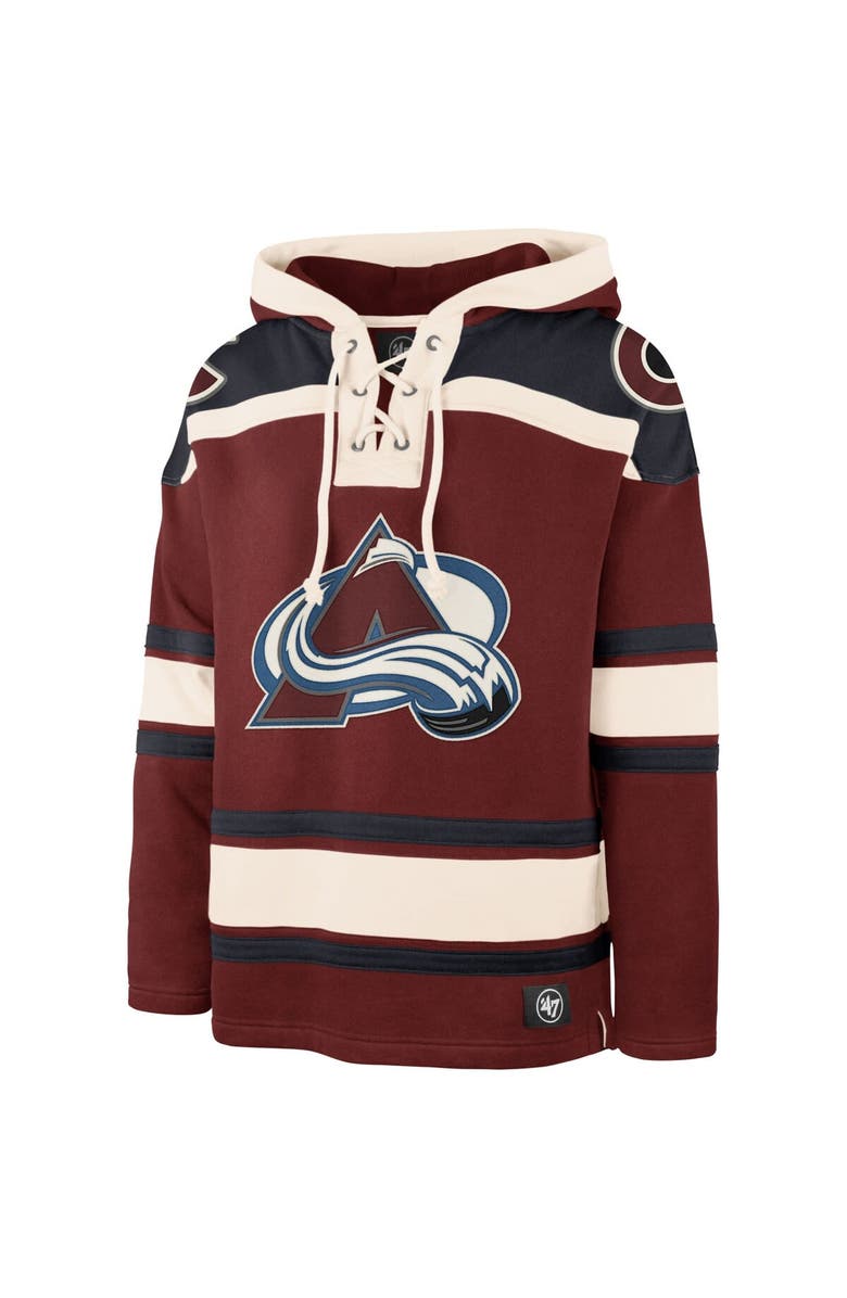 '47 Men's '47 Cale Makar Burgundy Colorado Avalanche Player Name & Number Lacer Pullover Hoodie, Alternate, color,