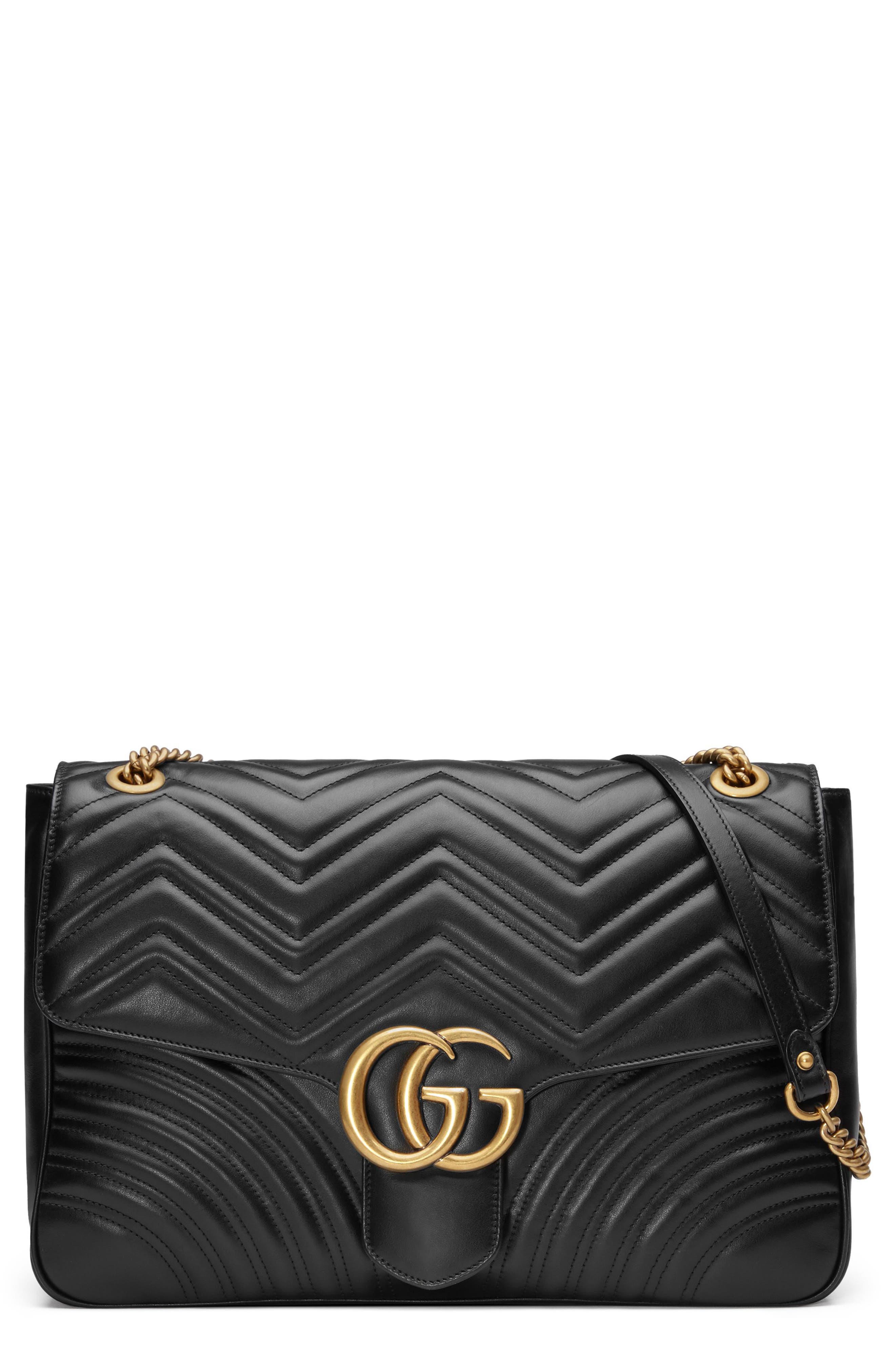 Gucci Large Matelassé Leather Shoulder Bag, Main, color, 