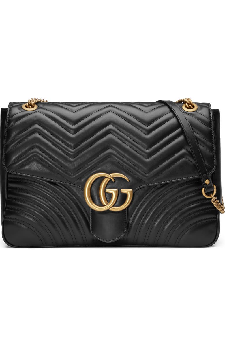 Gucci Large Matelassé Leather Shoulder Bag, Main, color,