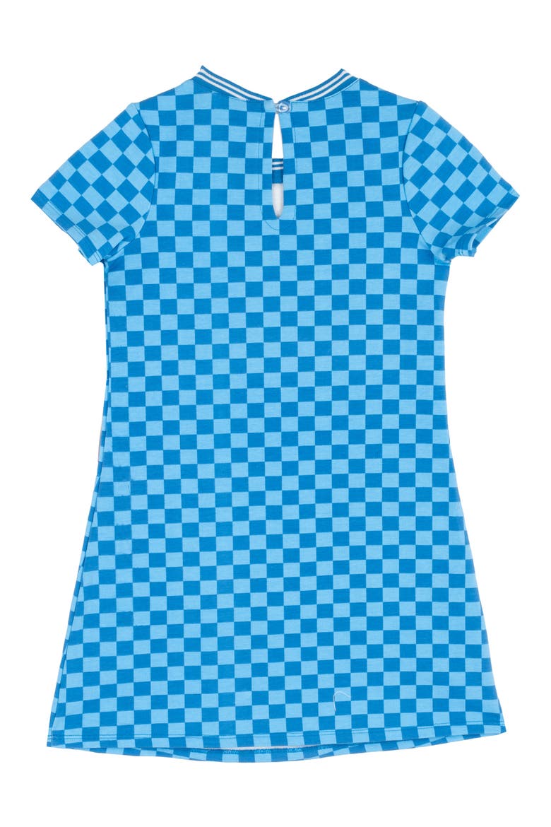 Kids' Checkered Knit Appliqué Dress, Main, color, BLUE