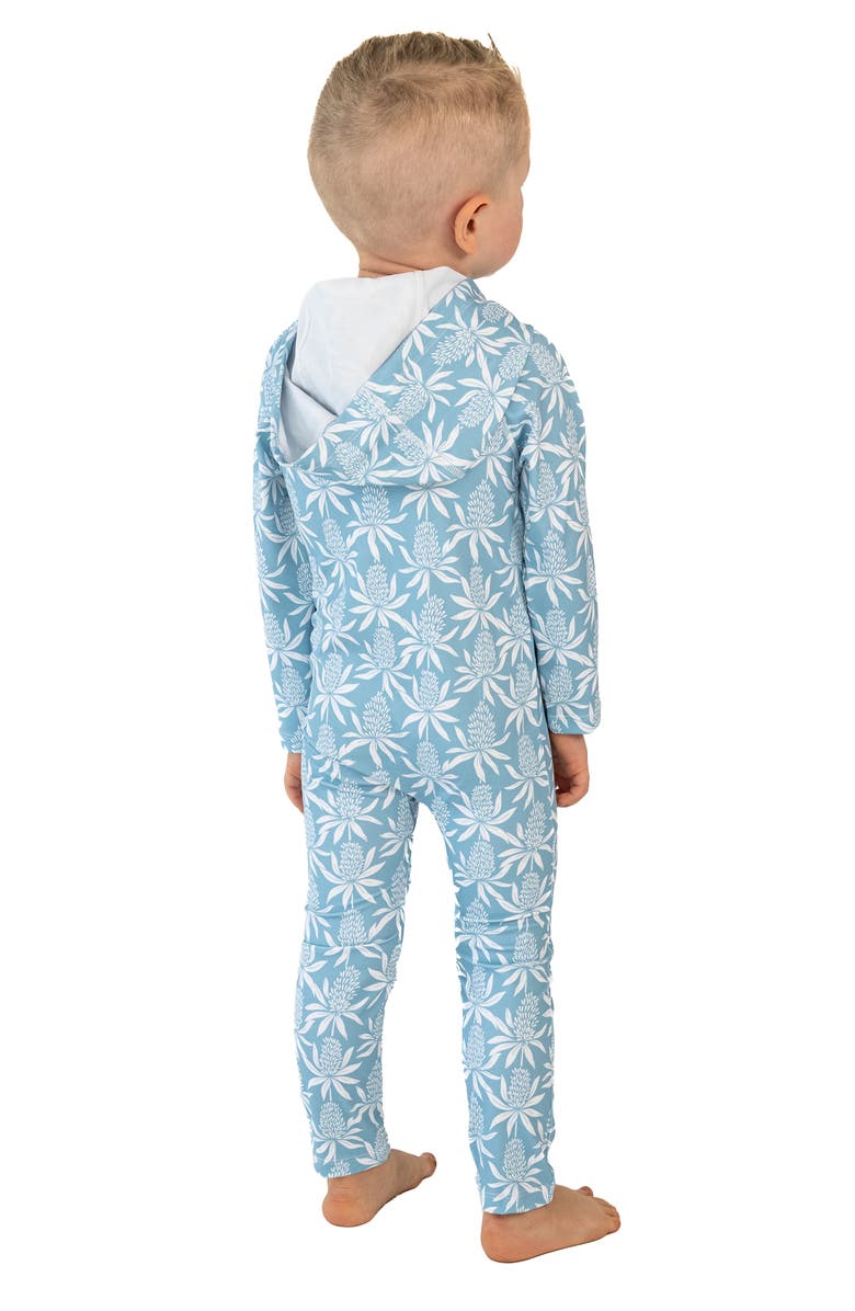 Lake Label Kids' Botanical Print Long Sleeve Full Body Hooded Swimsuit, Alternate, color, 