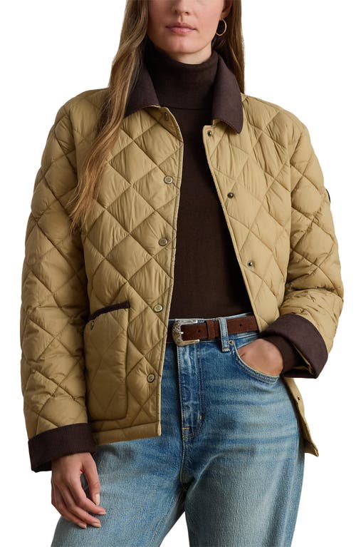 Ralph Lauren Lauren Diamond Quilted Jacket In Brown
