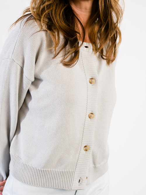 Able Willow Classic Cardigan In Chalk