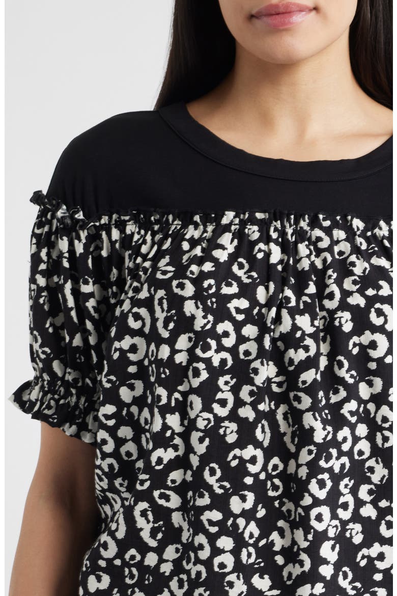 Contrast Yoke Top, Alternate, color, BLACK/ BEIGE