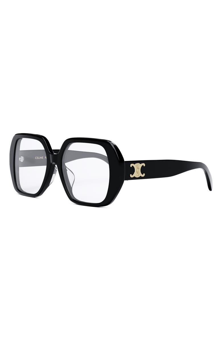 CELINE Triomphe 55mm Square Reading Glasses, Alternate, color,