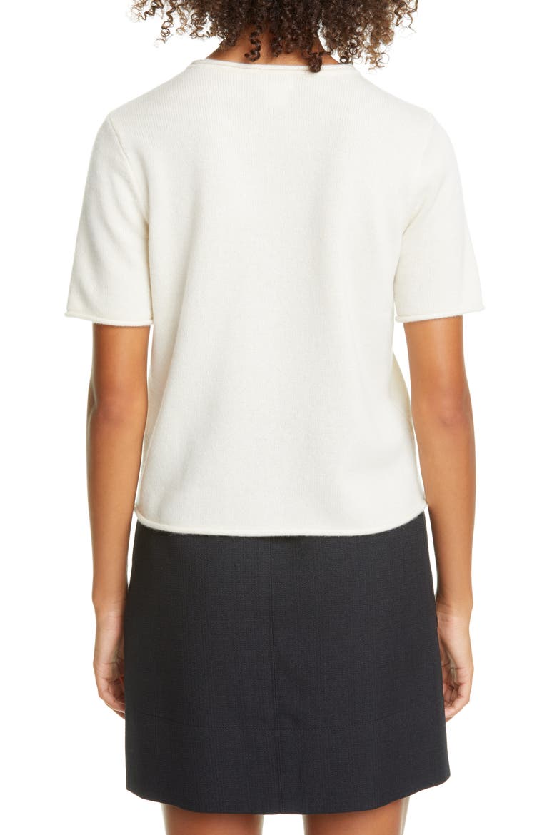 Short Sleeve Cashmere Sweater, Alternate, color, IVORY