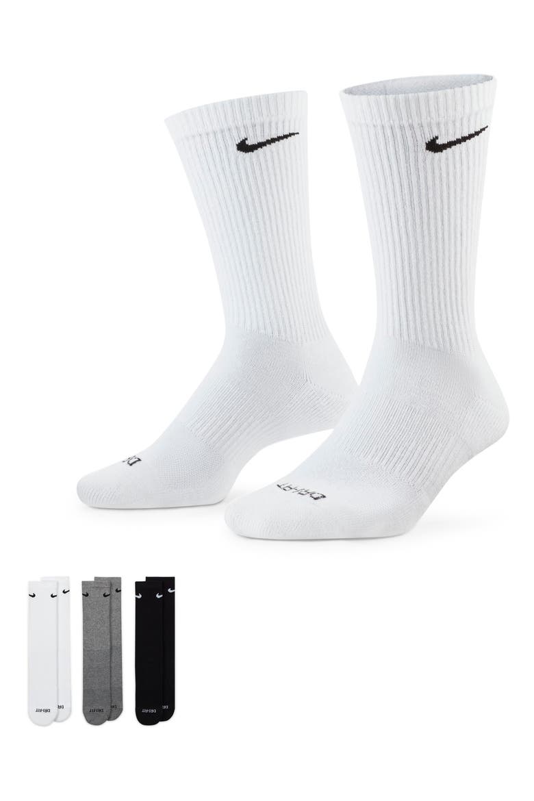 Assorted 3-Pack Everyday Plus Cushion Crew Training Socks, Alternate, color, MULTI-COLOR 964