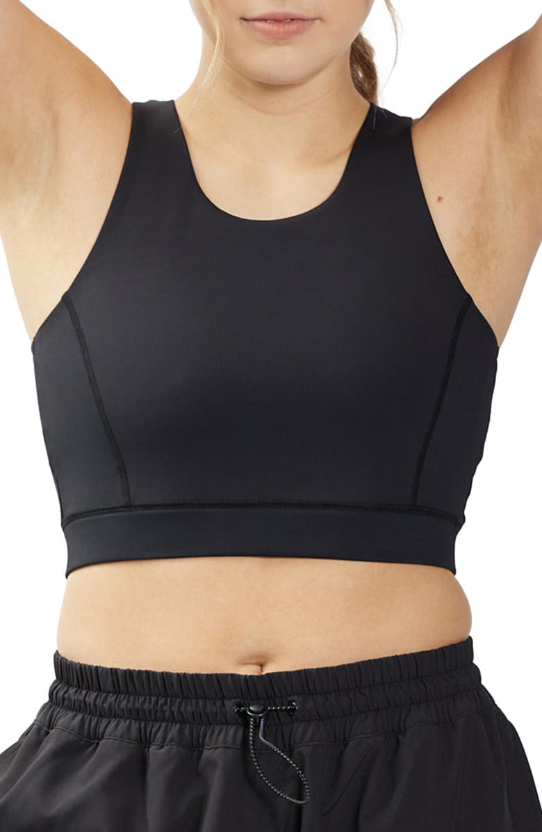 TomboyX Cutout Racerback Sports Bra with Hidden Pocket, Main, color, 