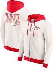 Darius Rucker Collection by Fanatics Men's Darius Rucker Collection by Fanatics Cream Kansas City Chiefs Distressed Graphics Full-Zip Hoodie