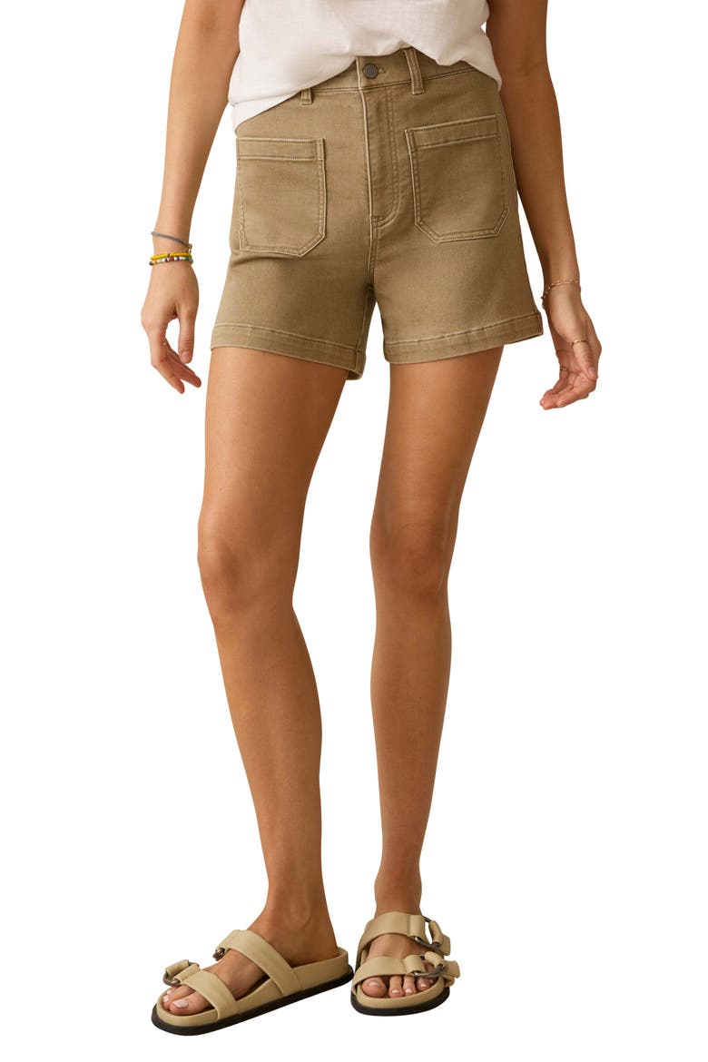 Stretch Terry Patch Pocket Shorts, Main, color, DESERT KHAKI
