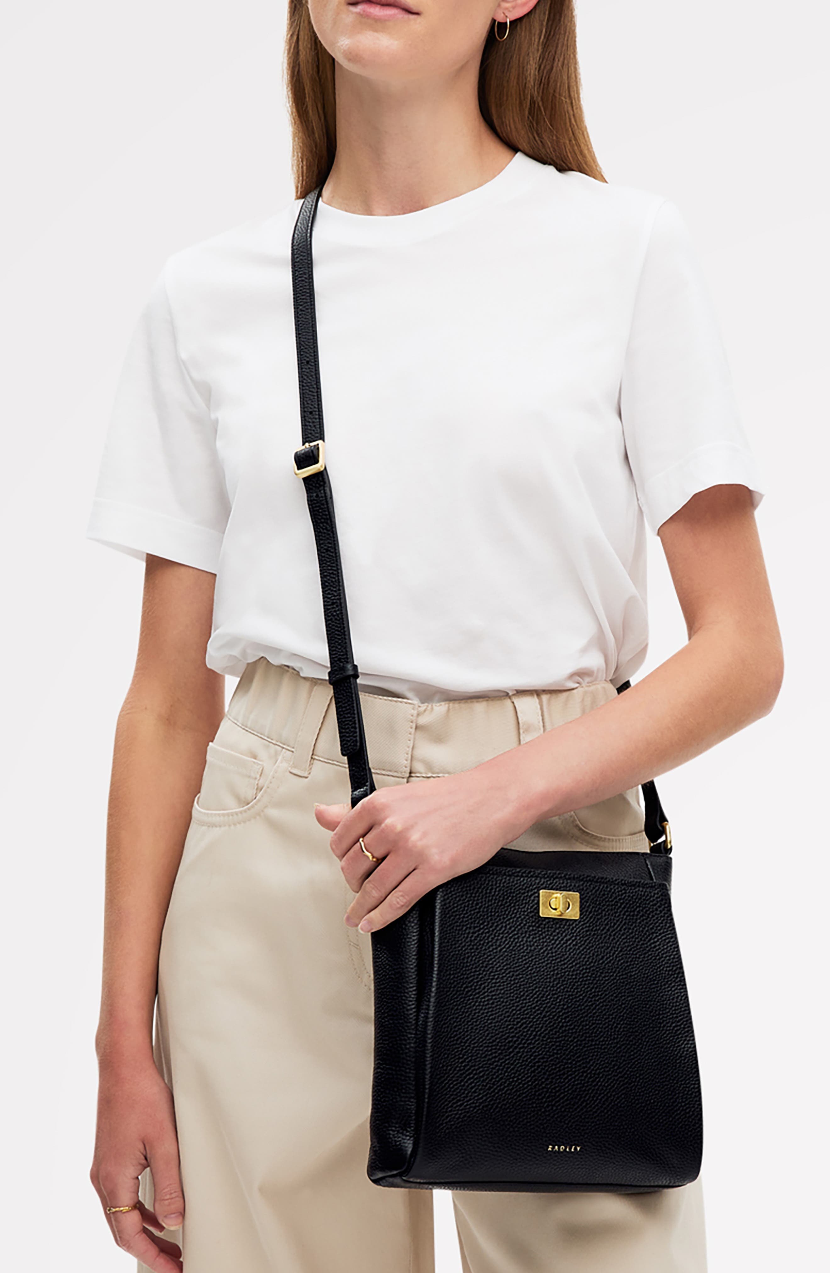 Radley Brooke Avenue Small Zip Top Crossbody Bag, Alternate, color, Black