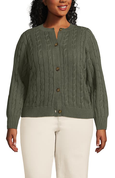 Drifter Classic Cable Crew Neck Cardigan Sweater