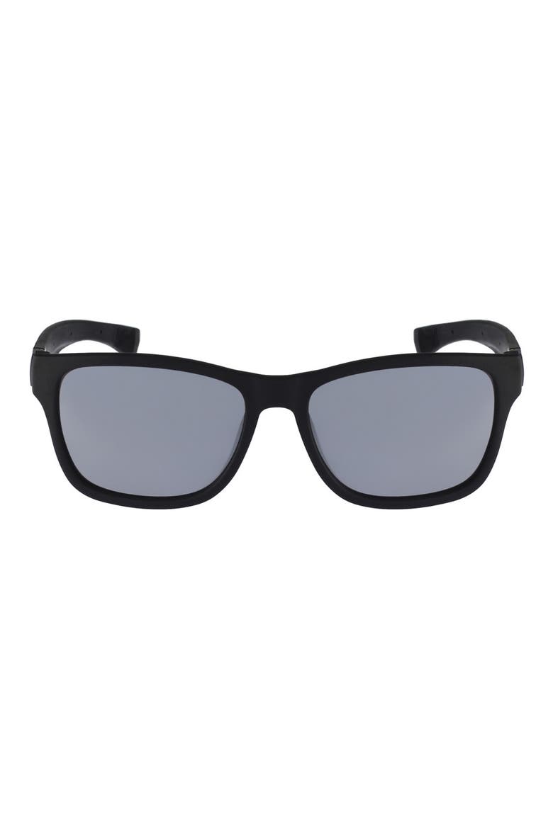 55mm Square Sunglasses, Main, color, SATIN BLACK