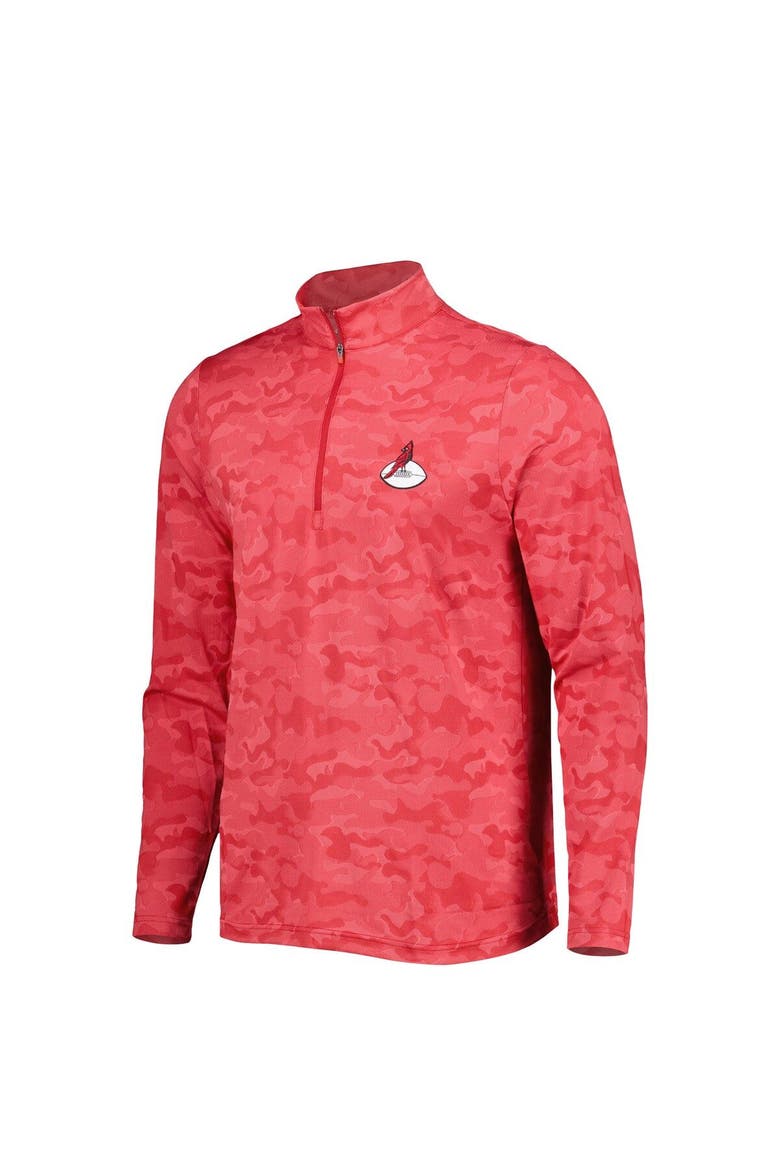 Men's Antigua Red Arizona Cardinals Brigade Throwback Quarter-Zip Top, Alternate, color, Red