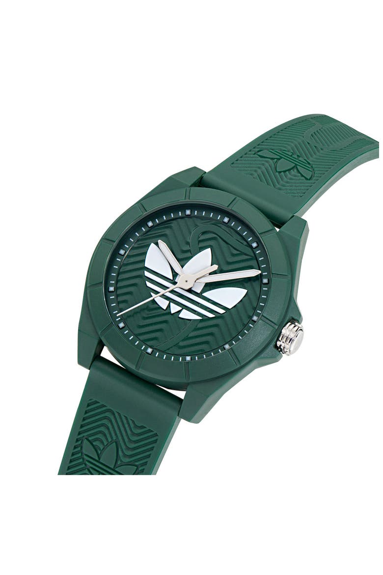 AO Street Project 4 Green Logo Tread Dial Resin Strap Watch, 41mm, Alternate, color, GREEN
