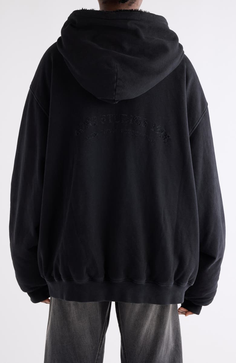 Acne Studios Flexa High Pile Fleece Lined Zip Hoodie, Alternate, color, Faded Black