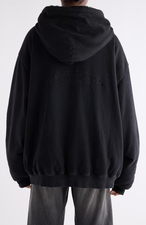 Acne Studios Flexa High Pile Fleece Lined Zip Hoodie In Black