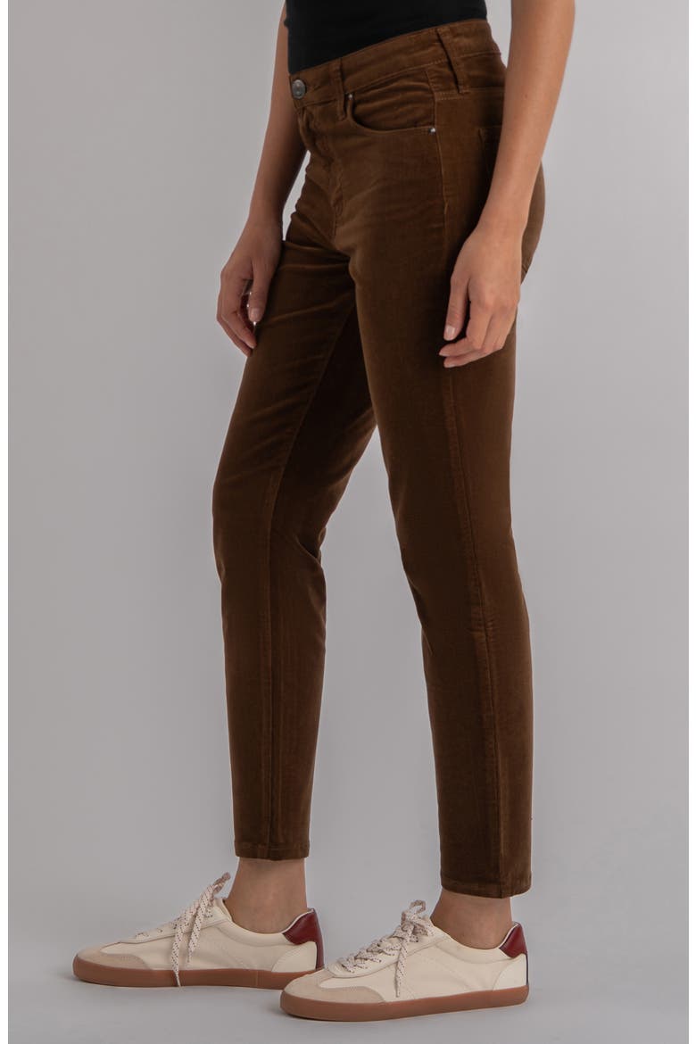 Charlize High Waist Velvet Ankle Cigarette Pants, Alternate, color, COGNAC