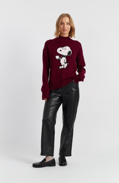 Chinti & Parker Wool-cashmere Tea Time Snoopy Sweater In Red